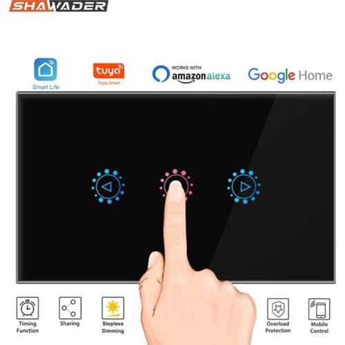 Wifi Smart Dimmer Light Switch Intelligent Interruptor Wall Glass Panel Wirelss Remote Control SmartLife Tuya Alexa Google Home