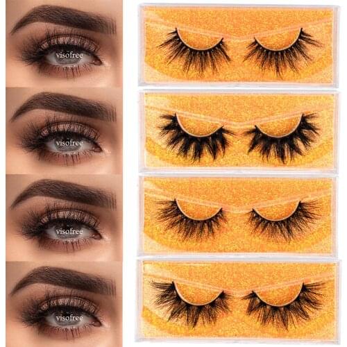Visofree 5D Mink Eyelashes Cruelty Free Natural False Eyelashes Lashes Fluffy Soft Fake Eyelashes Extension Makeup Eyelashes