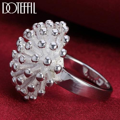 DOTEFFIL 925 Sterling Silver Fireworks Ring For Women Fashion Wedding Engagement Party Gift Charm Jewelry