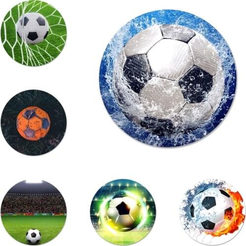 Football Icons Pins Badge Decoration Brooches Metal Badges For Clothes Backpack Decoration 58mm