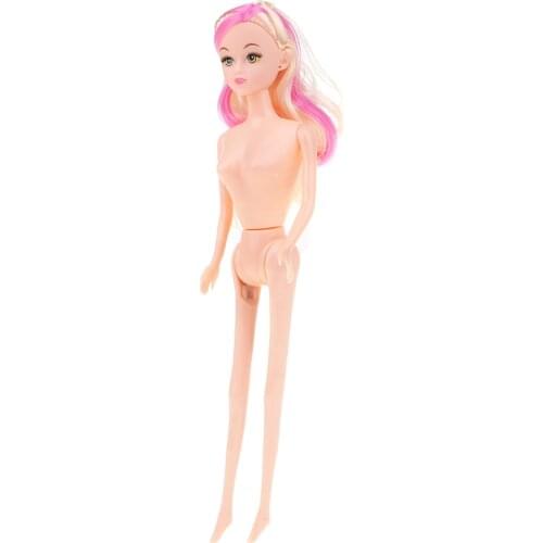 1/6 Scale Female Body Modern Girl Model With Mixed Color Curly Hair For DIY Customized Body Parts 12inch