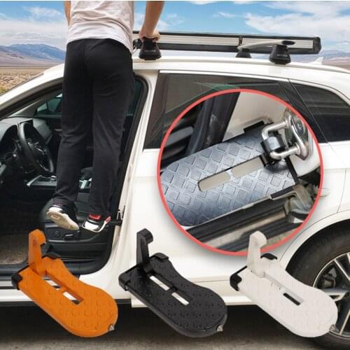 1pcs Car Door Step Pedal Stepping Ladder Foot Pegs For Car SUV Folding Auto Doorstep Car Roof rack With Safety Hammer