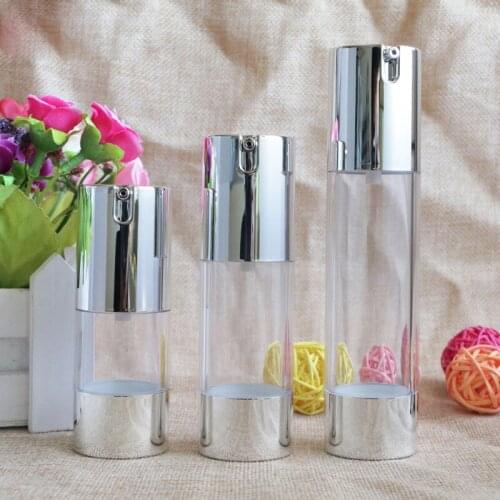 1PC Luxury Gold Silver Empty Airless Pump bottles Mini Portable Vacuum Cosmetic Lotion Treatment Travel bottle