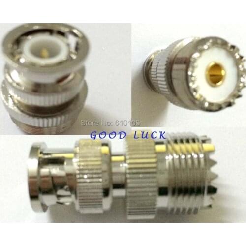 2pc RF adapter Connector UHF Female to BNC Male Plug straight RF adapter Connector