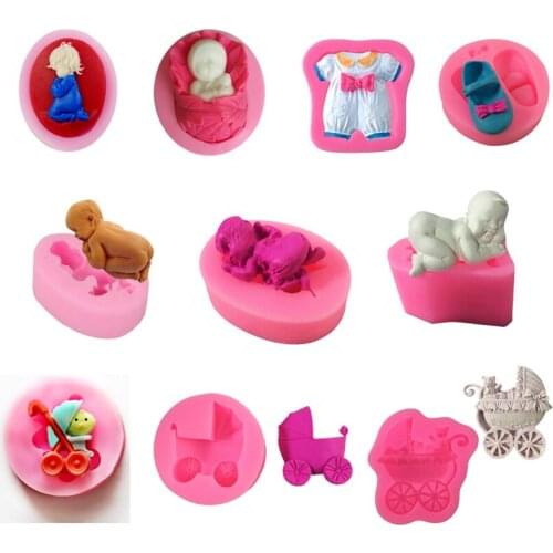 3D Baby Silicone Mold Soap Candle Polymer Clay Molds Fondant Chocolate Candy Mould Cake Decorating Pastry Baking Tools Cake Mold
