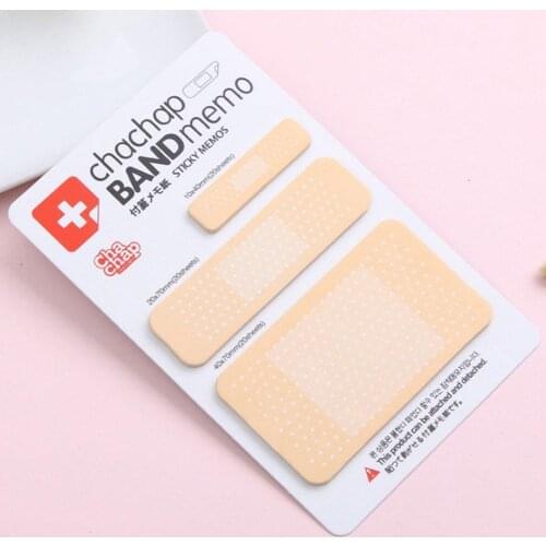 60cps/set Note Paper Band-aid Memo Pad Sticky Note Korean Note Office Simple Stationery Sticker Pads Paper Kawaii Supplies V7L4