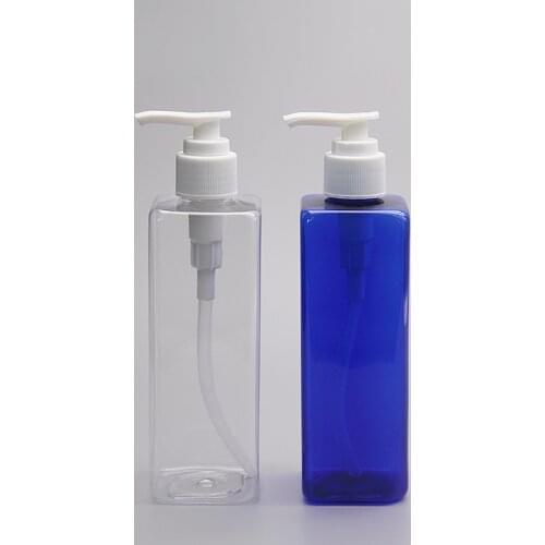 30pcs/lot)250ml empty square screw emulsion pump bottle 250 cc shampoo shower packing bottle