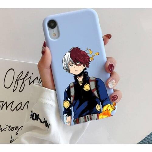Shoto Todoroki Phone Case for iphone 11 Pro Max X XS Max XR Candy Color Soft Cover For iPhone 7 8 6 6S Plus Funda Cases