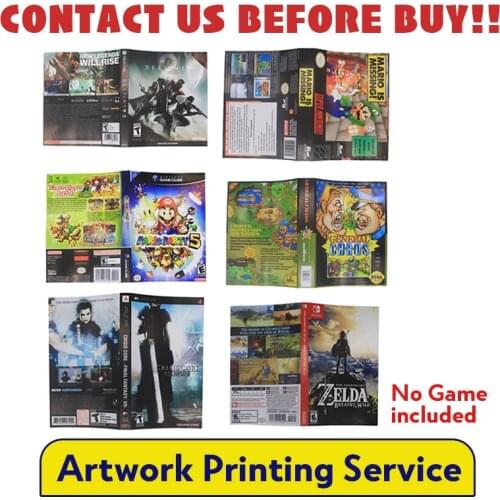 Artwork Video Game Case Insert Paper Cover Art Only Printing Service No Game