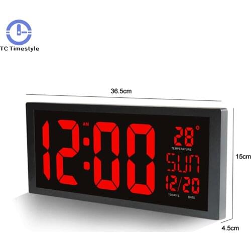 Electronic Wall Clock Large LED Screen Clocks With Calendar Thermometer Week Electronic Digital Wall/Desk Clock Of Home Decorate