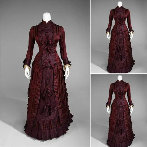 History!Customer-made Victorian dress 1860s Civil war Dress Scarlett Theater Costume Halloween Renaissance Dress V-552