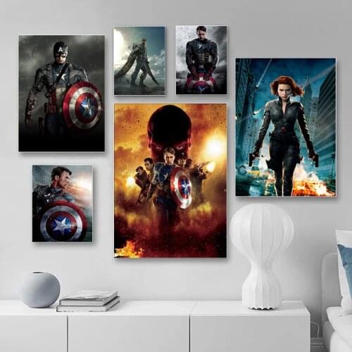 Disney Canvas Painting Captain America Marvel Movie Superheroes Posters Prints Wall Art Picture for Living Room Home Decoration