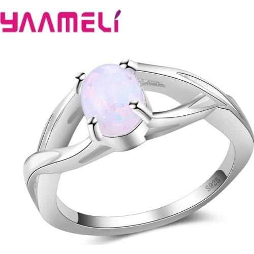Popular 925 Sterling Silver Women Finger Ring Beautiful Jewelry With Romantic Opal Stone Pretty Birthday Gift Hot Sell
