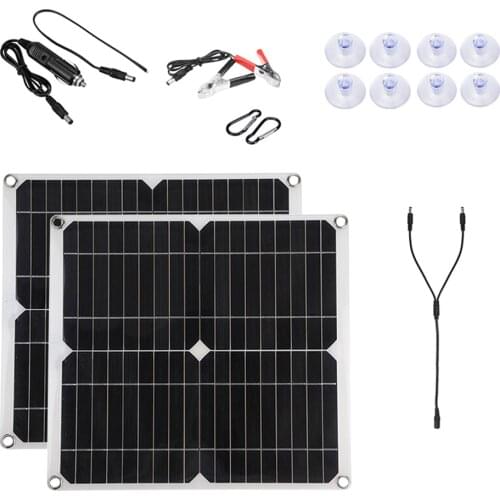 Portable Solar Panels Kit Battery Charger Controller for RV Vehicle Car Home