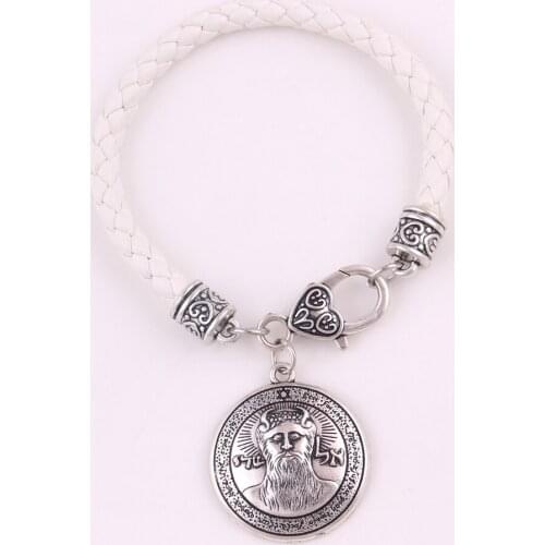 Leather Link Chain Religions God Sigils With Hexagram Talisman Amulet Zinc Alloy Material Provide Dropshipping