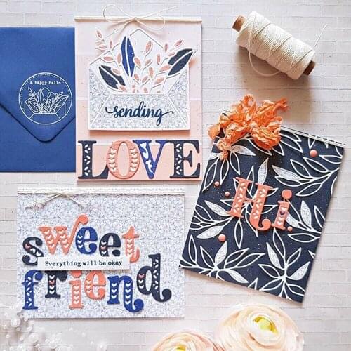 Pretty Flower Alphabet Metal Cutting Dies Large 26 Letters Stencil Scrapbook DIY Craft