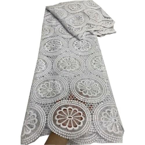 SJ Lace High Quality Nigerian Lace Fabrics STONES Cord African Lace Fabric Milk Silk Lace Wedding Guipure Lace Fabric dp5-35