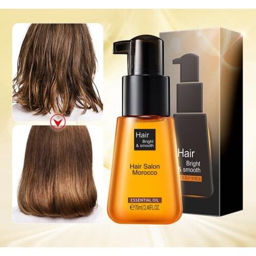 Moroccan Pure Argan Oil Hair Essential Oil For Frizzy Scalp Hair Dry Hair Keratin Repair Hair Care Hair Treatments Oil 70ml