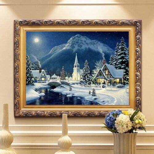 Beautiful Christmas Scene DIY 5D Diamond Painting Full Round Drill Embroidery Cross Stitch Kits Living Room Home Decor