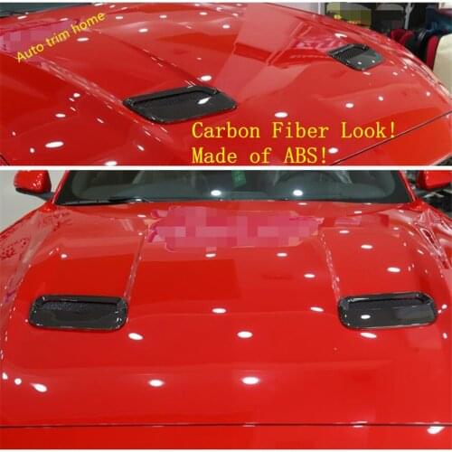 Front Hood Engine Hood Air Conditioning AC Vent Outlet Cover Trim Exterior Refit Kit Fit For Ford Mustang 2018 2019 2020 ABS