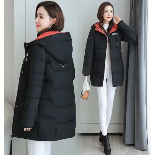 2021 New Women Winter Jacket Long Warm Parkas Female Jacket Thicken Cotton Padded Jacket Hooded Basic Coat Outwear Overalls