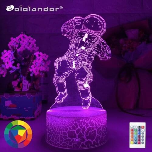 New Colors Change 3D Astronaut Night Lamp LED Illusion Visual Night Light Kids Bedroom Decoration Sleeping Lamp Best Kids Gifts