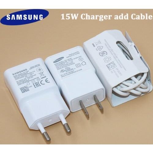 15W Charger Original Samsung Fast Charging Power Wall Adapter 100/150/200CM Type C Cable For Galaxy S10 Note 20 10 Plus A50 A80