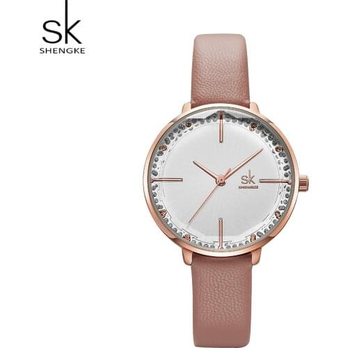 Shengke Women Watch Leather Strap Fashion Girl Quartz Lady High Quality Casual Waterproof Wristwatch Gift for Wife/Mom