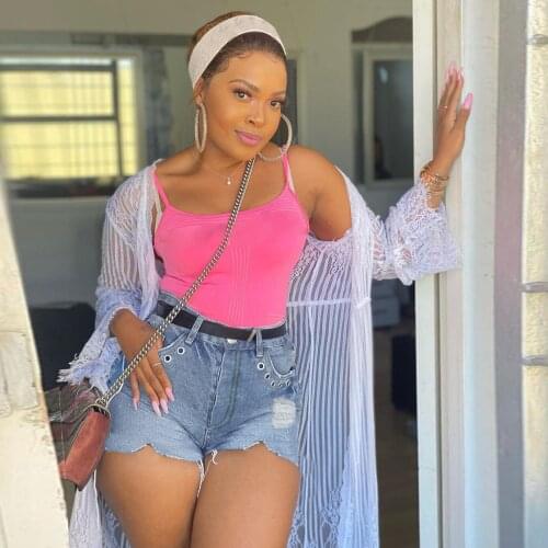 Ripped Jeans Shorts Women Summer 2021 Fashion High Waist Straight Denim Shorts Women Vintage Blue Denim Short Pants Streetwear