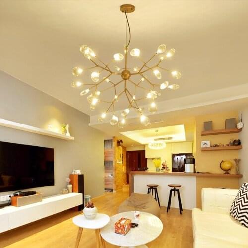 Nordic Branch Firefly ChandelierPost Modern Simple Dining Room Iamp Creative Personality Store Avize Modern Salon Dine Iamp