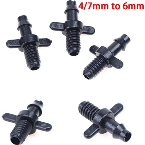 50Pcs 4/7 Mm Threaded Connector 1/4"irrigation Connector Barbed Joint Drip Irrigation 4/7mm Hose Plastic Hose Barb Fittings
