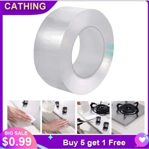 For Bathroom Kitchen Shower Toilet Crevice Strip Waterproof Sticker Pool Mould Proof Tape Sink Bath Sealing Adhesive Nano Tape