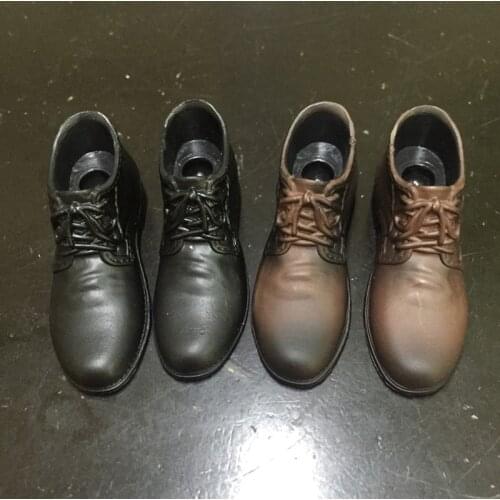 1/6 scale ankle boots Brown leather shoes model for 12in action figure collection accessories toy