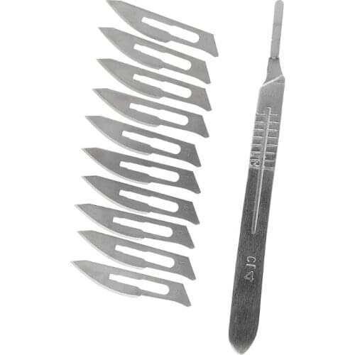 1 Set Scalpel Cutting Knife With 10pcs Sculpting Blades 23# DIY Cutter Engraving Craft Carving PCB Repairing Hand Tools Kit