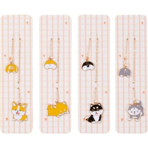 1PC Kawaii Puppy Dogs Metal Bookmarks Marker of Page Student Stationery