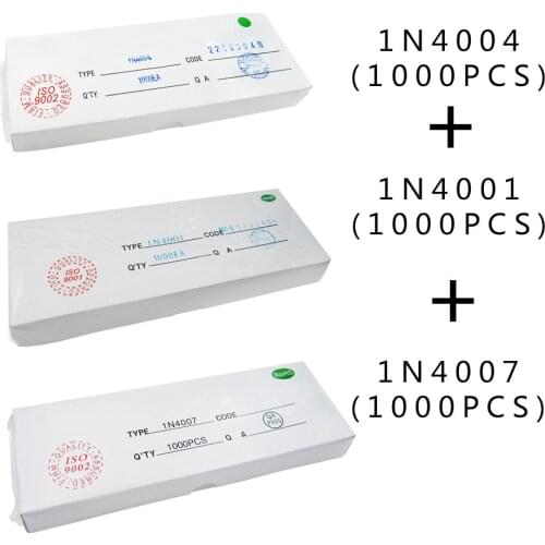100% New 3000PCS/lot= Each box 1000PCS Diode ( 1N4001 1N4004 1N4007 ) Rectifier Diode
