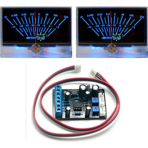 2pcs P-134 VU Meter Head DB Level Power Amplifier w/Backlight w/1pc TA7318P Driver Board