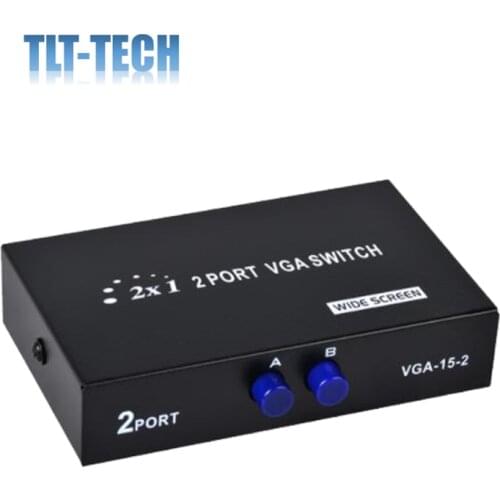2 In 1 Out Mini 2 Port VGA Selector Box VGA/SVGA Manual Sharing Selector Switch Box Switcher Splitter for LCD PC Monitor