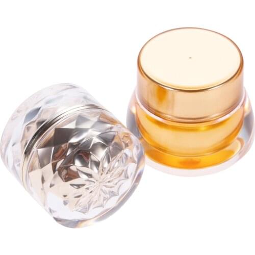 5g/7g Gold Face Cream Jar Cosmetic Bottle Double Layer Crystal Acrylic Makeup Container Eyeshadow Storage Travel Diamand Pot