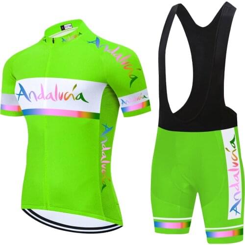 ANDALUCIA TEAM 2021 CYCLING JERSEY 20D Bike Shorts Set Ropa Ciclismo Mens Summer Quick Dry Pro Bicycle Maillot Pants Clothing