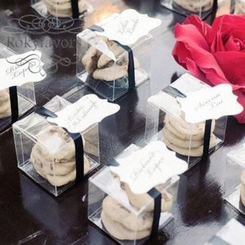 FREE SHIPPING 120PCS Anti Scratch 5cmx5cmx5cm Square Clear Plastic PVC Box Wedding Party Favor Boxes Macaron Box n Candy Boxes