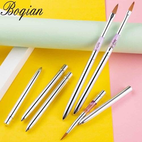 BQAN 1PCS Acrylic#2#4#6#8#10 Carving Flower Nail Art Brush Pen Drawing Painting for UV Gel Manicure Hot Handle Nail Brush Tools
