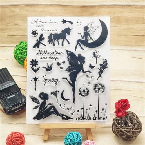 Clear Stamp Of Insect Elf Dinosaur Horn Castle Soft Seal Clear Ink Painting Stencil Scrapbooking DIY Paper Cards Album Making