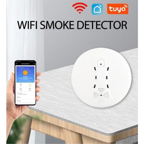 Wifi Smoke Detector Smart Fire Alarm Sensor Wireless Security System Smart Life Tuya APP Control Smart Home For Home Kitchen