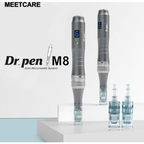 Dr pen Ultima M8 With 5 pcs Cartridges Wireless Derma Pen Skin Care Kit Microneedle Home Use Beauty Machine