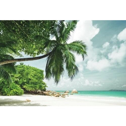 Beach Coconut Tree Background Landscape Banner Gift Party Decoration Poster Photography Props Decoration Background Painting