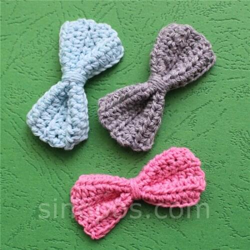 Handmade Crochet Bow Tie, boy bowtie girl hair headband pattern baby pet collar scrapbook fabric quilt clothes shoe bag applique
