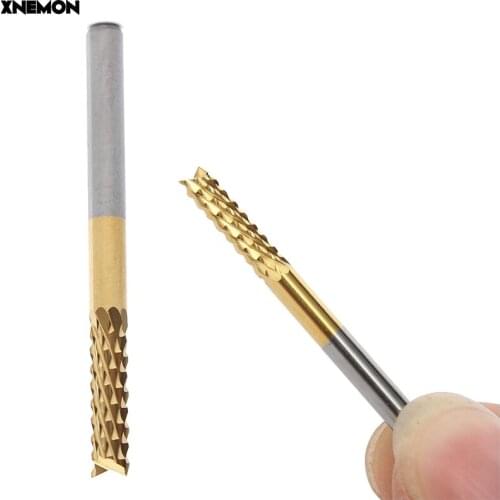 Hot Sale 10Pc 3.175mm Tungsten Steel Titanium Coat Carbide End Mill Engraving Bits CNC PCB Rotary Burrs Milling Cutter Drill Bit