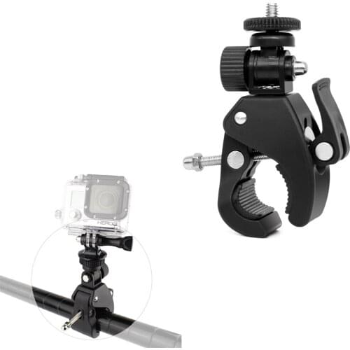 Bike Handlebar Mount for Gopro 9/8/7/6/5 Sj7 Yi 4K AKASO Campark, Aluminium 360 Degree Rotation Motorcycle Bicycle Clamp Biking