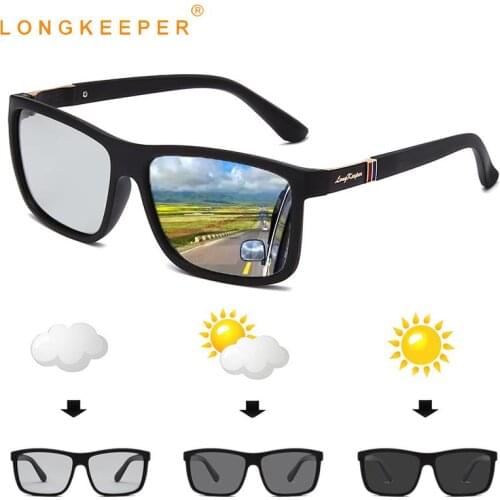 LongKeeper Photochromic Sunglasses Tr90 Polarized Sun Glasses Male Chameleon Glasses Driver Safty Goggles Oculos Gafas De Sol